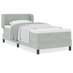 Lit à ressort vidaXL avec matelas Gris clair 90x200 cm Velours