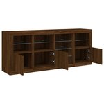 vidaXL Buffet avec lumières LED chêne marron 164x37x67 cm