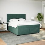vidaXL Sommier à lattes de lit et matelas Vert foncé 180x200cm Velours