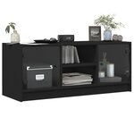 vidaXL Meuble TV avec portes en verre noir 102x37x42 cm