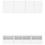 vidaXL Unités murales TV 5 Pièces blanc bois d'ingénierie