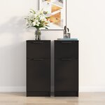 vidaXL Buffets 2 Pièces noir 30x30x70 cm bois d'ingénierie
