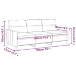 vidaXL Canapé à 3 places Taupe 180 cm Tissu