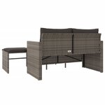 vidaXL Salon de jardin avec coussins 3 Pièces gris résine tressée