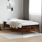 vidaXL Cadre de lit sans matelas chêne fumé 100x200 cm