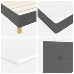 Lit box spring avec matelas vidaXL gris foncé 80x200 cm en tissu