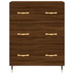 vidaXL Buffet haut Chêne marron 69 5x34x180 cm Bois d'ingénierie