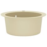 vidaXL Évier de cuisine Granit Seul lavabo Rond Beige