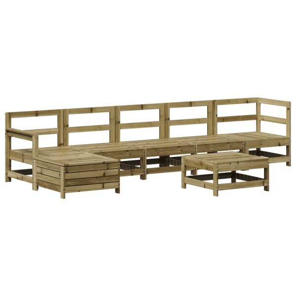 vidaXL Salon de jardin 7 Pièces bois de pin imprégné