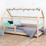 Lit cabane enfant TERY 140 x 200 rose pastel