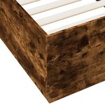 vidaXL Cadre de lit avec lumières LED chêne fumé 100x200 cm