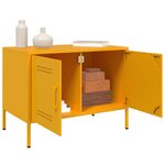 vidaXL Meuble TV jaune moutarde 68x39x50 5 cm acier