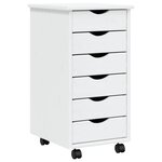 vidaXL Armoire roulante avec tiroirs MOSS blanc bois de pin solide