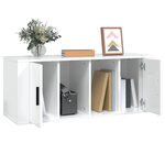 vidaXL Meuble TV Blanc brillant 100x35x40 cm Bois d'ingénierie