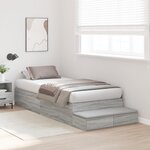 vidaXL Cadre de lit de rangement Gris Sonoma 80x200 cm