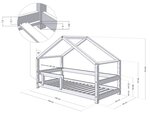 Lit cabane enfant en bois massif Naturel - 90 x 190 cm