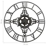 vidaXL Horloge murale Argenté 78 cm Métal