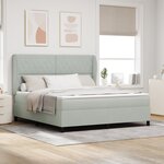 lit à ressort vidaXL avec matelas - Gris clair  180x200 cm  Velours