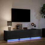vidaXL Meuble TV avec LED noir 165x34x40 cm bois d'ingénierie