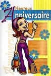 Carte Heureux Anniversaire pour Fille avec Paillettes et Enveloppe 12x17 5cm
