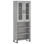 vidaXL Buffet haut Sonoma gris 69 5x34x180 cm Bois d'ingénierie