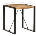 vidaXL Table à manger 70x70x75 cm Bois de manguier massif brut