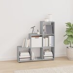 vidaXL Bibliothèque escalier Sonoma gris 107 cm Bois d'ingénierie