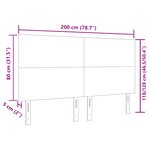 Tête de lit vidaXL Design simple Gris foncé 200 cm en tissu velours côtelé
