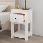 vidaXL Tables de chevet 2 Pièces Blanc 40x35x61 5 cm Bois de pin massif