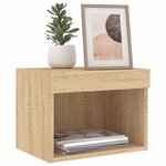 vidaXL Tables de chevet murales avec lumières LED 2 Pièces chêne sonoma