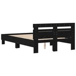 vidaXL Cadre de Lit Solide Chêne Noir Bois Massif 120 x 200 cm Durable