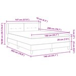vidaXL Lit avec sommier à ressorts et matelas bleu 140x200 cm en tissu