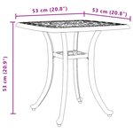 vidaXL Table de jardin vert 53x53x53 cm aluminium coulé