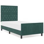 Lit vidaXL Vert Foncé 90x190 cm Velours