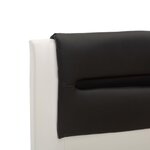 vidaXL Cadre de lit avec LED Blanc et noir Similicuir 180x200 cm