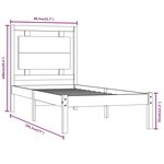 vidaXL Cadre de lit sans matelas 75x190 cm bois massif