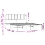 vidaXL Cadre de lit métal sans matelas avec tête de lit noir 193x203cm