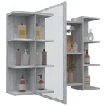 vidaXL Armoire à miroir de salle de bain Sonoma gris 80x20 5x64cm Bois