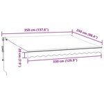 vidaXL Auvent rétractable automatique bordeaux 350x250 cm