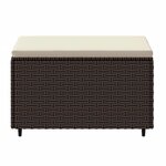 vidaXL Repose-pieds de jardin coussins lot de 2 marron résine tressée