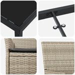 vidaXL Ensemble de salle à manger de jardin 9 pièces avec coussins en poly rotin gris clair