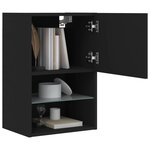 vidaXL Meuble TV avec lumières LED noir 40 5x30x60 cm