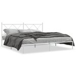 vidaXL Cadre de lit métal sans matelas et tête de lit blanc 180x200 cm