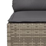 vidaXL Canapé de jardin avec coussins 3 places gris résine tressée