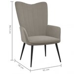 vidaXL Chaise de relaxation Gris clair Velours
