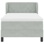 Lit à ressort vidaXL avec matelas Gris clair 90x200 cm Velours