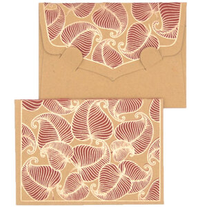 PAPERTREE NATURE Lot de 5 Mini Enveloppes Message + carte 8 5x6cm Kraft/Bordeaux