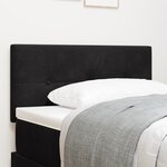 Cabeçal LED vidaXL Noir 90 cm en Velours avec Coussins Boutonnés