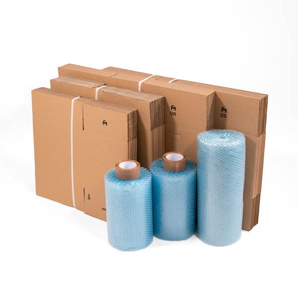 Kit de déménagement pour T4 - Cartons en simple  double cannelure  bulles et adhésifs.