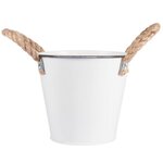 Mini seau blanc de jardin en zinc Ø 10 5 cm x 10 5 cm